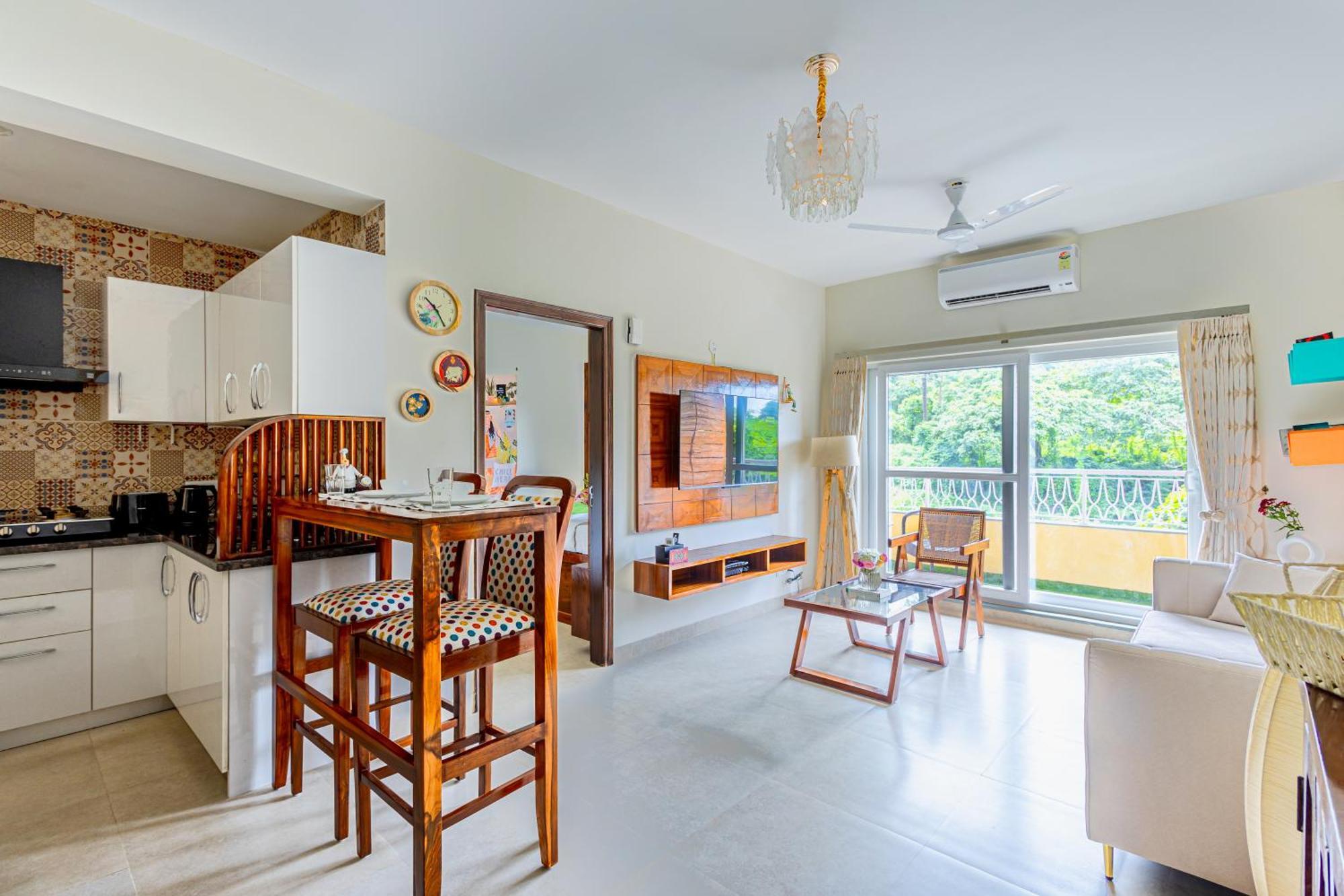 Alaya Stays 1 Bhk With Balcony & Pool - Veera Marina แคนโดลิม ภายนอก รูปภาพ